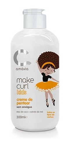 Kit Make Curl Kids Amavia Shampoo Máscara Creme De Pentear