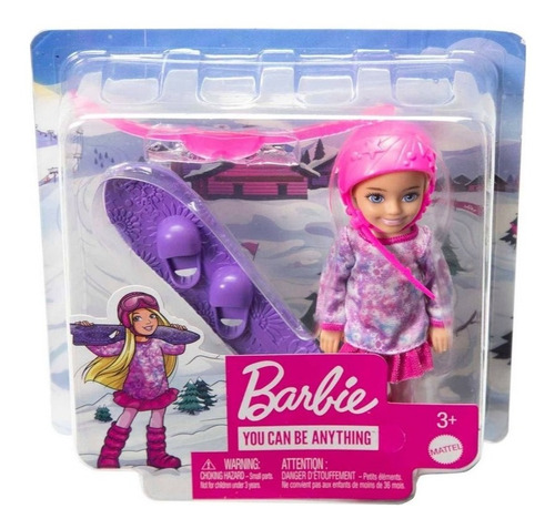 Barbie Muñeca Chelsea Deportes De Invierno Snowboard 2022