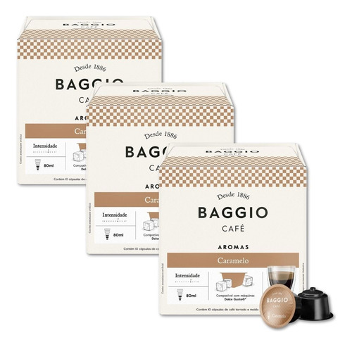 30 Cápsulas Café Baggio Aromas Caramelo Para Dolce Gusto