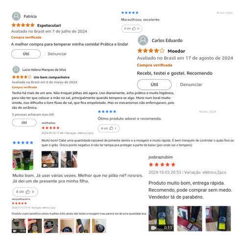 Jogo 2 Moedores Elétrico Dosador Sal Pimenta Reino Premium