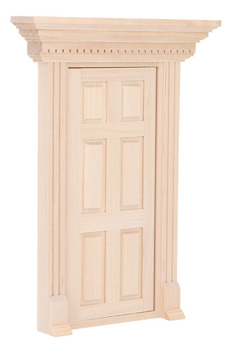 Panel De Madera En Miniatura Dollhouse Unpaint Door 1:12 Con