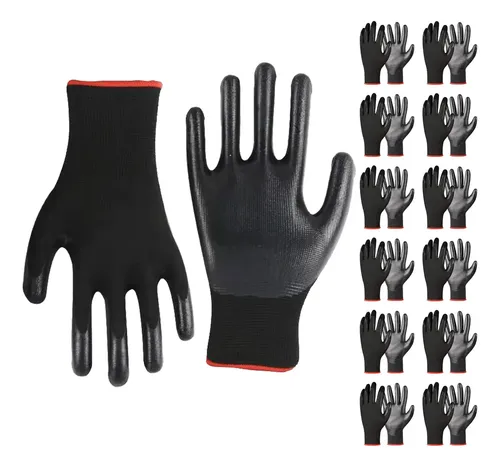Guante Nylon 12 Pares Nitrilo Seguridad Guantes Recubiertos