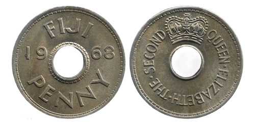 Fiji 1 Penny 1968 Reina Isabel Ii 4rt#1 (Usado)