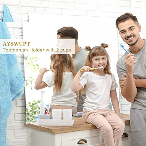 Soporte Eléctrico Para Cepillos De Dientes Con 2 Tazas