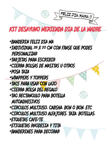 Kit Imprimible Día De La Madre Desayuno/merienda Corazones