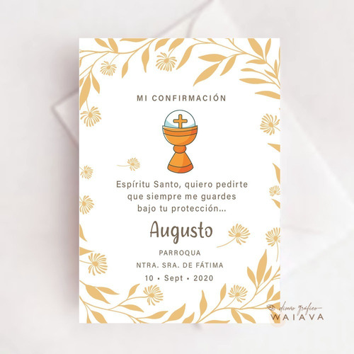 Imagen 2 de 10 de Estampas Confirmación Tarjetas Nenes X 4u