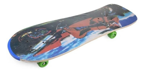 Imagen 3 de 9 de Skate Patineta Doble Dibujo Infantil 65cm X 22cm Azul