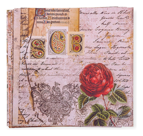 Set Papeleria 20 Papeles Vintage Cartas Literatura Journal