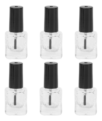Botellas De Esmalte De Uñas, 6 Piezas, Tapas De Pincel Trans