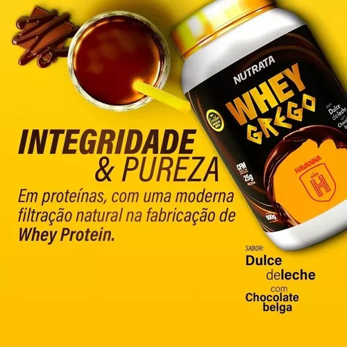 Whey Grego 900g Dulce De Leche C/ Chocolate Belga Havanna Doce De Leite C Chocolate Belga