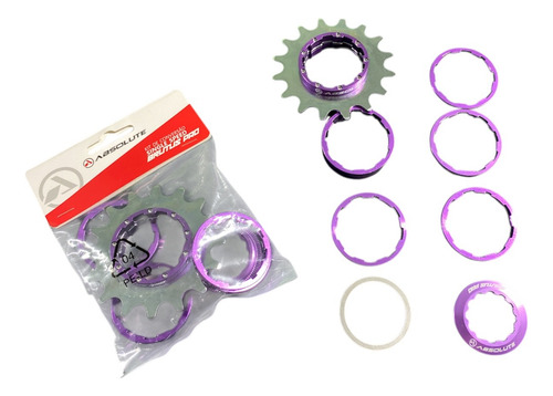 Kit Conversão Cog Single Speed Absolute Brutus Pró Roxo 16t
