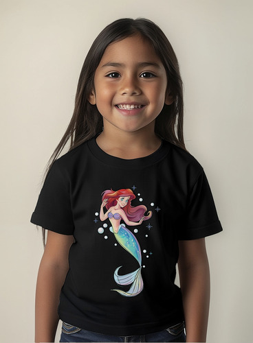 La Sirenita Playera Infantil Ariel Princesas Disney Oficial