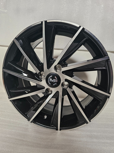 Rines 15 4-100 Versa March Gol Aveo Spark Beat Kia Rio K3 Negro Maquinado 6.5"