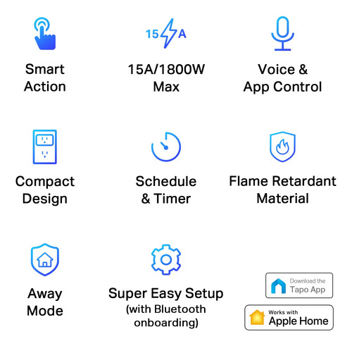 Enchufe Inteligente Tp-link Tapo P125 Apple Homekit 15a/1800