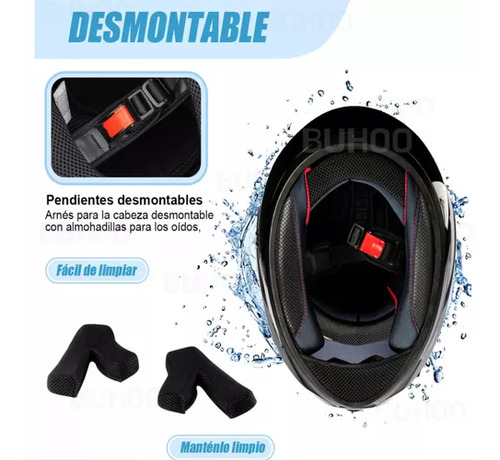 PHOSPHAINO Casco De Moto Certificado Dot Con Bluetooth Luz Led Mate Tamaño M (57-58cm)