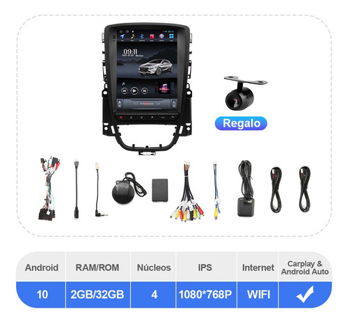 Zk Estéreo Tesla Para Opel Astra J Vauxhall Verano 2007-2014