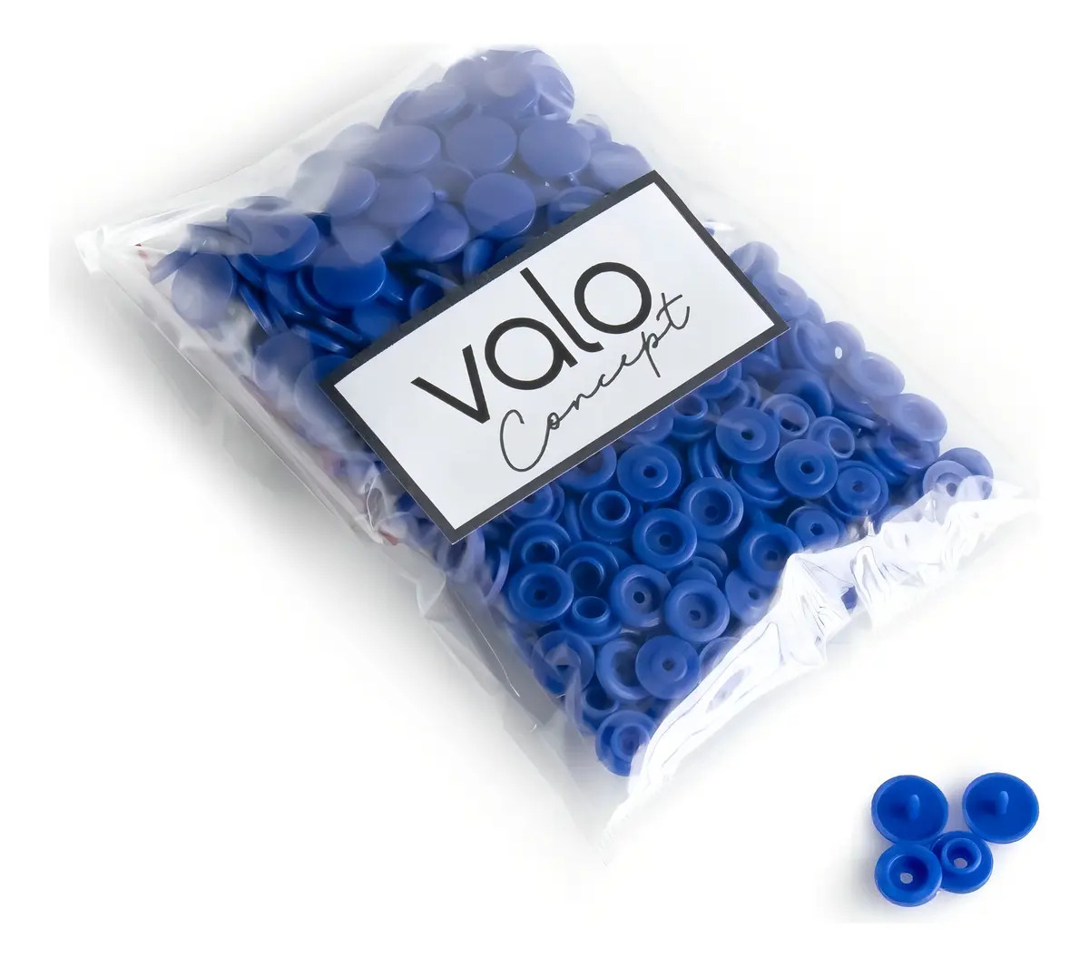 Broches Plásticos Azul Rey 100 Juegos Redondos T5 1.2 cm Valo Concept