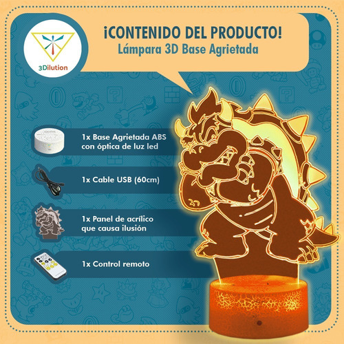 Lampara 3d Lilo Y Stitch Surf Base Grieta + Control