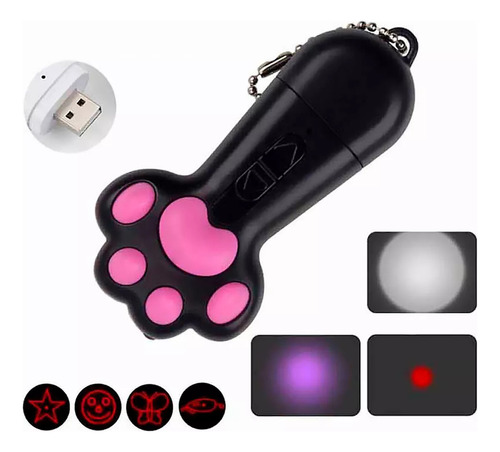 Laser 5 En 1 Lámpara Led Luz Negra Garrita Juguete Para Gato