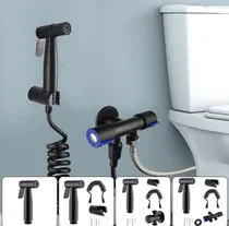 Comprar Ducha Bidet Acero Negro Mate + Soporte + Válvula Desviador