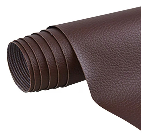 Parche de reparación de cuero autoadhesivo de color marrón oscuro de 50 x 138 cm