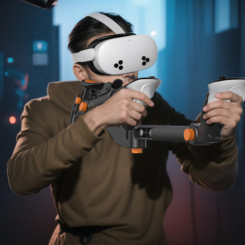 Vr Gunstock Vrmaster Para Mando Meta Quest 3, Color Negro
