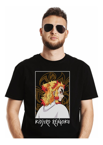 Polera Demon Slayer Kiojuro Rengoku De Espaldas Anime Impres