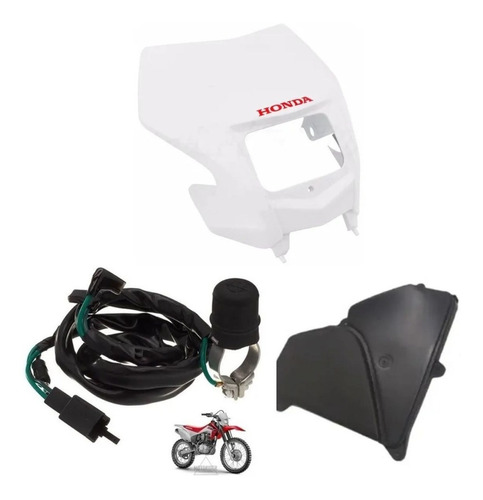 Kit Carenagem Farol Sem Suportes + Mata Motor + Tampa Crf230