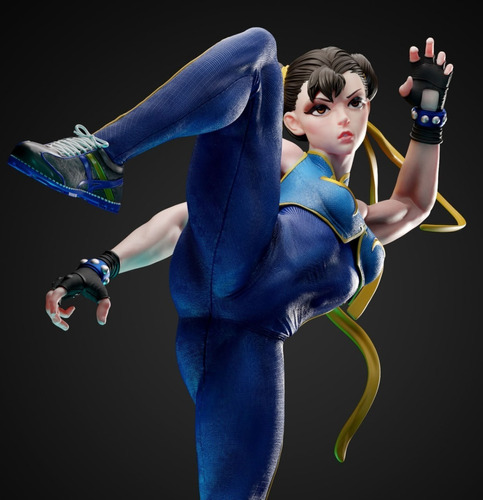 Archivo Stl Impresión 3d - Street Fighter - Chun Li High Kic