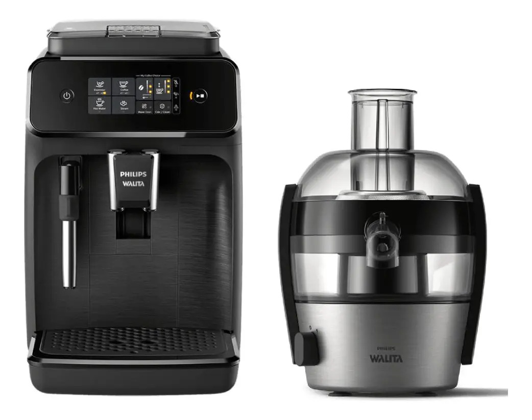 Cafeteira Série 1200 + Centrífuga Philips Walita Cafeteira: Preto / Centrifuga: Prata