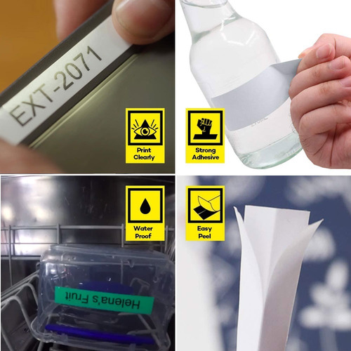Fita Adesivo Tze-s251 24mm Branco Para Irmão P-touch 10