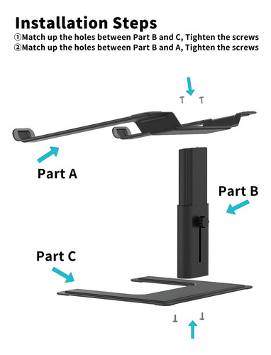 Soporte Para Computadora Portátil Para Escritorio, Altura Aj