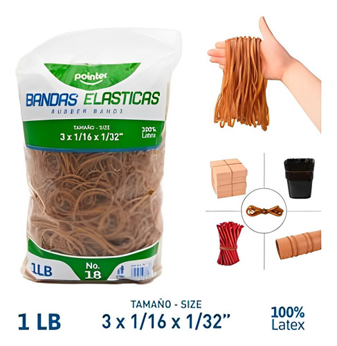 Ligas Elasticas No.18 (1lb) Pointer 