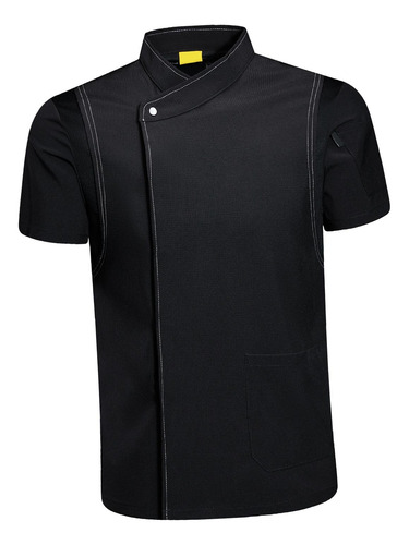 2 Chef Coat Chaqueta Manga Corta Negro M