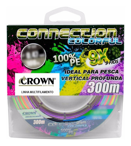 Linha Multifilamento Crown Connection 9x Color 0,35mm - 300m Formato De Venda Unidade