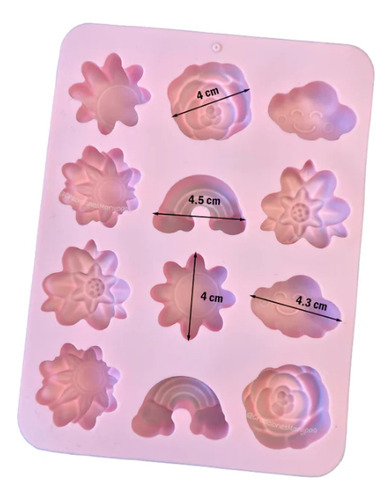 Molde Silicon Mini Arcoíris Flores - Gelatinas Dulces Hielos Sorpresa