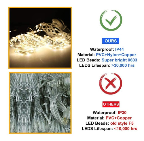 Luces Cortina Serie Decorativas Con 4 Modo Música 3x3m Usb