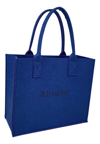 Bolsa De Fieltro Reutilizable Para 30cmx20cmx13cm Azul