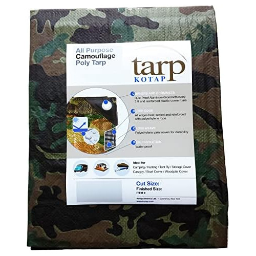 Allpurpose Multiuse 7mil Poly Tarp, Green/black, 16 X 2...