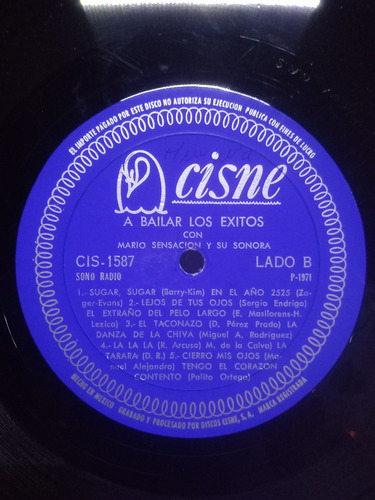 Lp Mario Sensación Y Su Sonora A Bailar Exitos 1971 Cumbia (Usado)