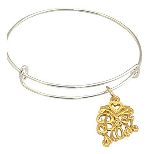 Ra, Brazalete Para M Dije  Best Mom  Enchapado En Oro De 14k