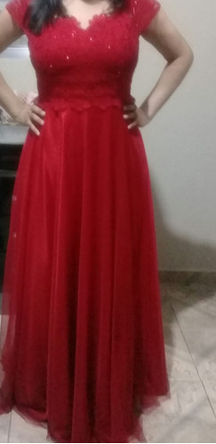 vestido longo vermelho de madrinha