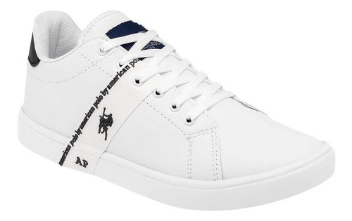 Tenis De American Polo Para Mujer Blanco Negro 2080 T5