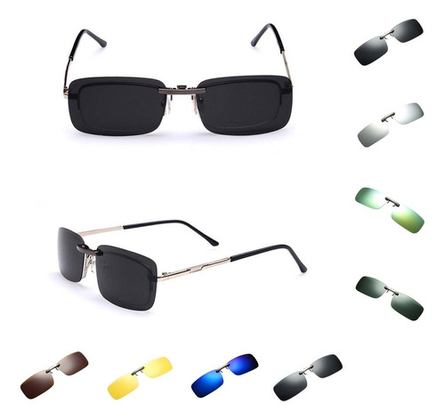 2xunisex Polarized Clip On Flip Up Uv400 Lentes De Sol