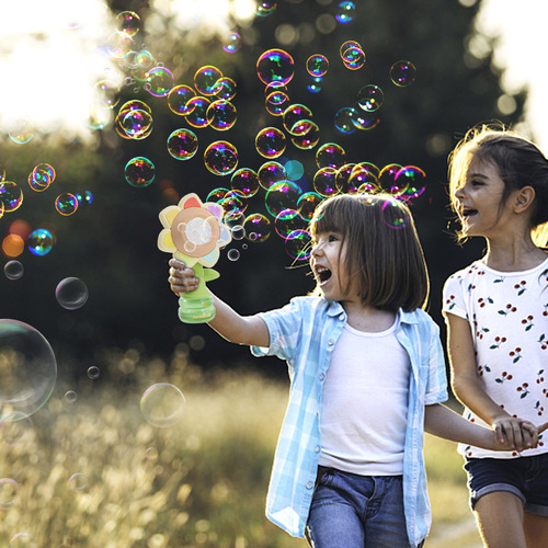 Máquina De Hacer Burbujas De Girasol Para Niños Con Un Robot