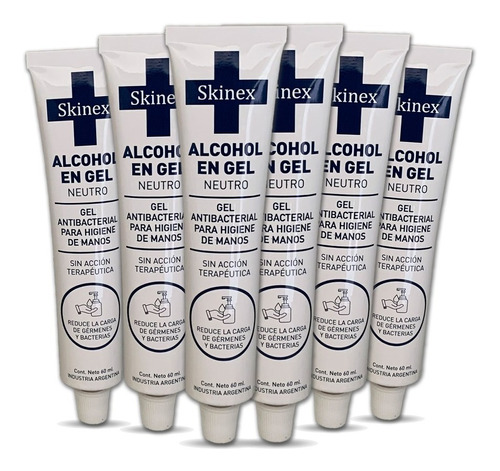 Alcohol En Gel Antibacterial Skinex 60ml Pack X 6u | De Mano