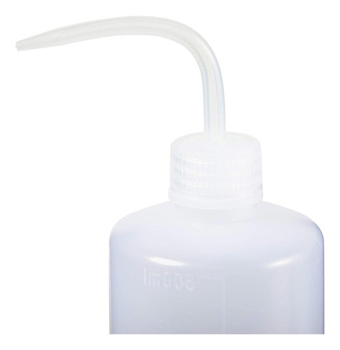 2 Almotolia Pisseta Plástico Transparente Bico Curvo 500ml