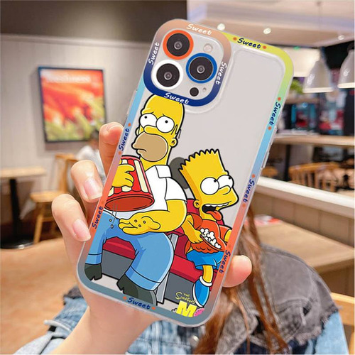 Funda De Teléfono 3 Simpson Para iPhone 11 12 13 Mini Pro Ma