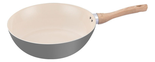 Wok De Aluminio Hudson Gris 28 Cm Con Antiadherente