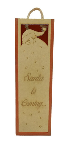 Caja De Madera Porta Vinos Navidad Santa Is Coming Art3019